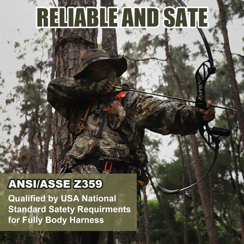 Kalkal Tree Stand Harness, Hunter Safety System Harness for Tree Stand, Lightweight Padded Hunting Safety Harness for Men - Image 4